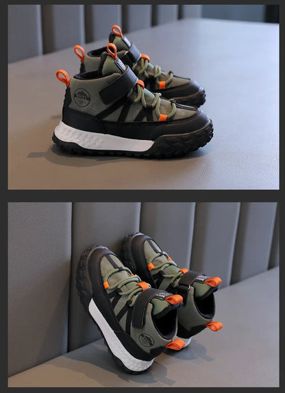 Childrens Sneakers 2025 Autumn Winter Boys Sport Shoes Girls Plush Warm Cotton Casual Shoes Studnet High Top Outdoor Ankle Boots.