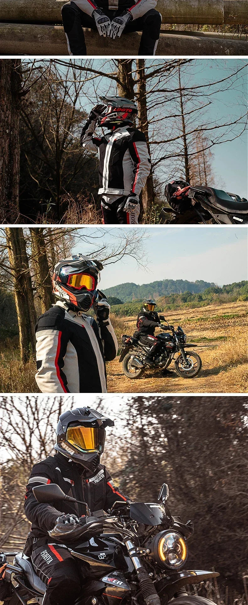 HVA Waterproof Motorcycle Jacket Men's Racing Suit Removable Liner Warm Autumn and Winter Motorcycle Jacket Suit Anti-fall Suit.