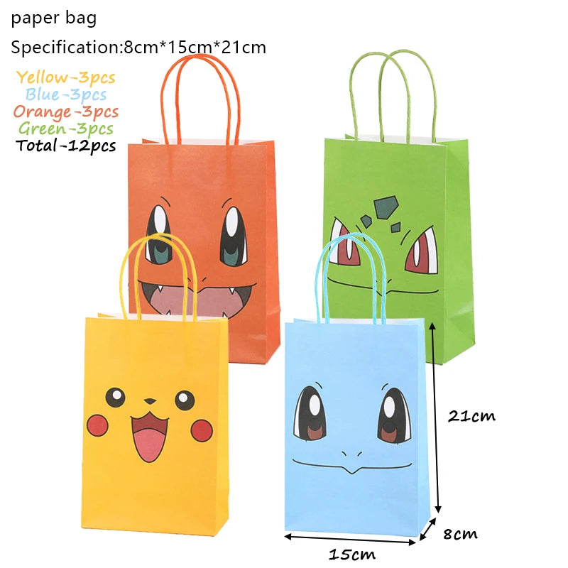 Pokemon Geburtstag Party Dekoration Neue Ligntning Pikachu Ballon Kid Event Liefert Einweg Geschirr Banner Hintergrund Platte