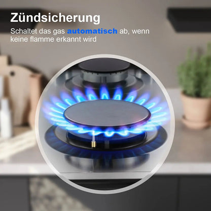 Stainless Steel Gas Hob Automatic Flame Protection 2 Bulbs | Dual Fuel Natural Gas/Propane Built-in/Freestanding 2400W 220-240V.