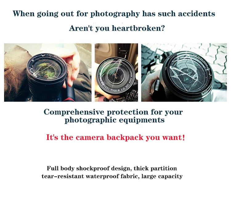 SLR digital camera backpack outdoor large capacity SLR camera bag 15.6-inch laptop backpack can accommodate SLR cameras and mult.