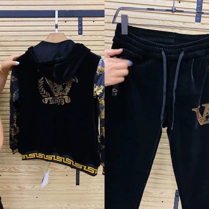 Men's autumn casual two-piece set, new coat, pants, fashionable youth suit..