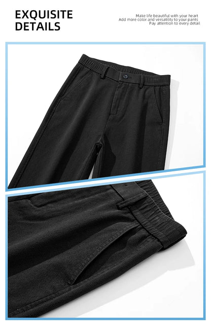 Mens Lyocell Straight Loose Elastic Waist Jeans 2025 Autumn Winter Fashion Brand Comfortable Versatile Pants Plus Size 5XL.