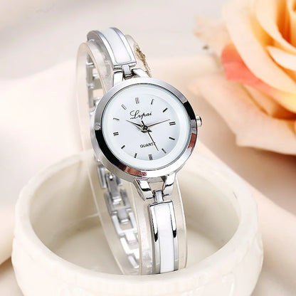 Women Luxury Rose Gold Silver Bracelet Wristwatch Ladies Alloy Simple Casual Quartz Watch Clock Watch for Women Watches Ladies.