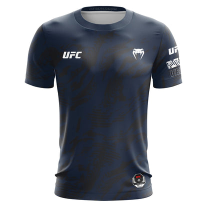 UFC Summer Breathable Combat Boxing Training Uniform MMA Fighting Men's T-shirt Short Sleeve Loose Top Casual Quick Drying Tees.