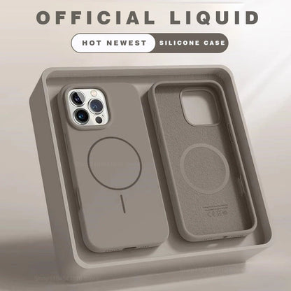 Magnetic Phone Case For iPhone 15 14 16 Plus 11 12 13 17 Pro Max Shockproof Silicone Cover Magsafe Wireless Charge Phone Cases.