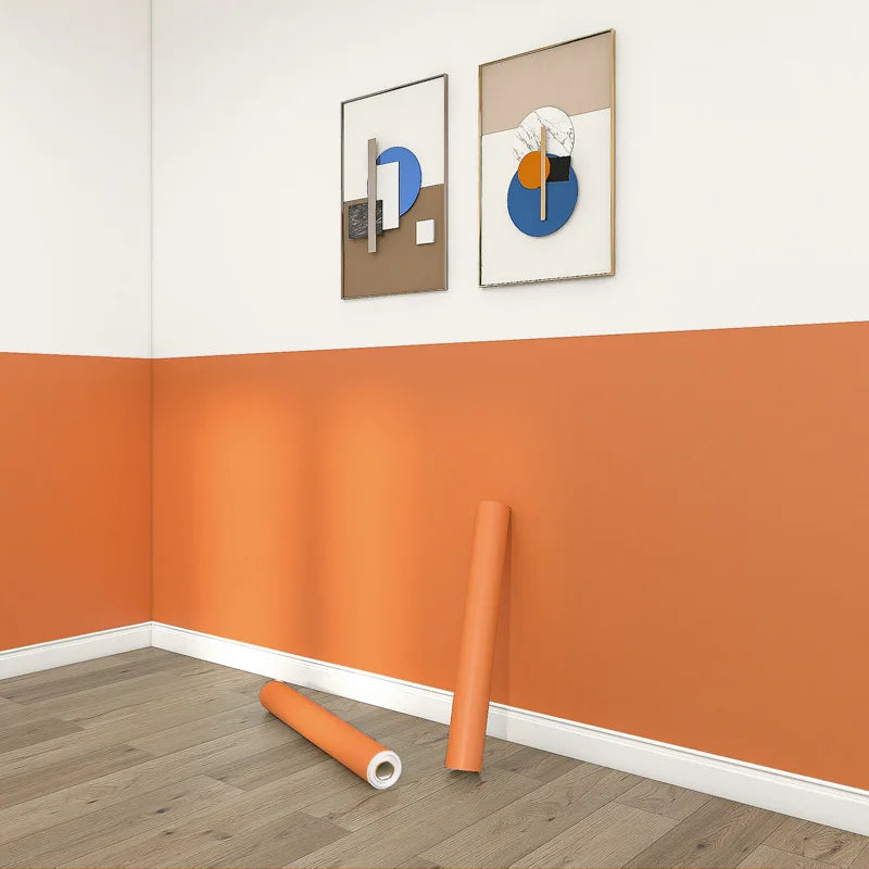 Matte PVC Vinyl Self Adhesive Wallpapers Furniture Renovation Films White DIY Decorative Kitchen Cabinet Waterproof Wall Sticker