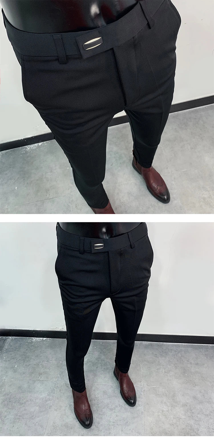 Men Suit Pants Formal Trousers Stretch Slim Pantalone Hombre Calça Masculina Solid Color Casual Dress Pants Fashion Men Clothing