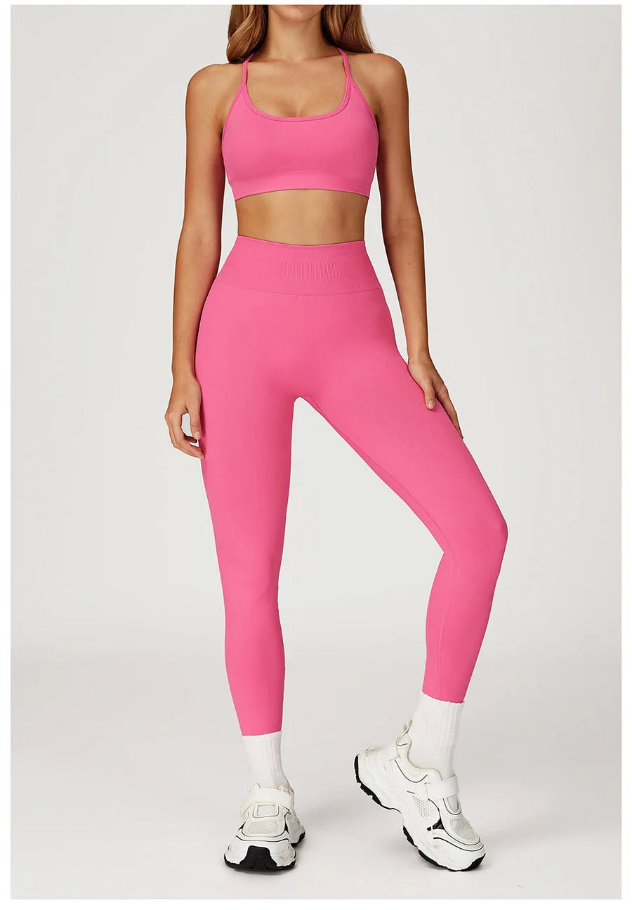 2PCS Yoga Suit Sports Set Women Gym Set Woman Tracksuit Running Workout Long Sleeve Sports Shirt Shorts and bra set Sport Outfit