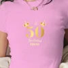 50th birthday squad gold design women's fashion short t-shirt.