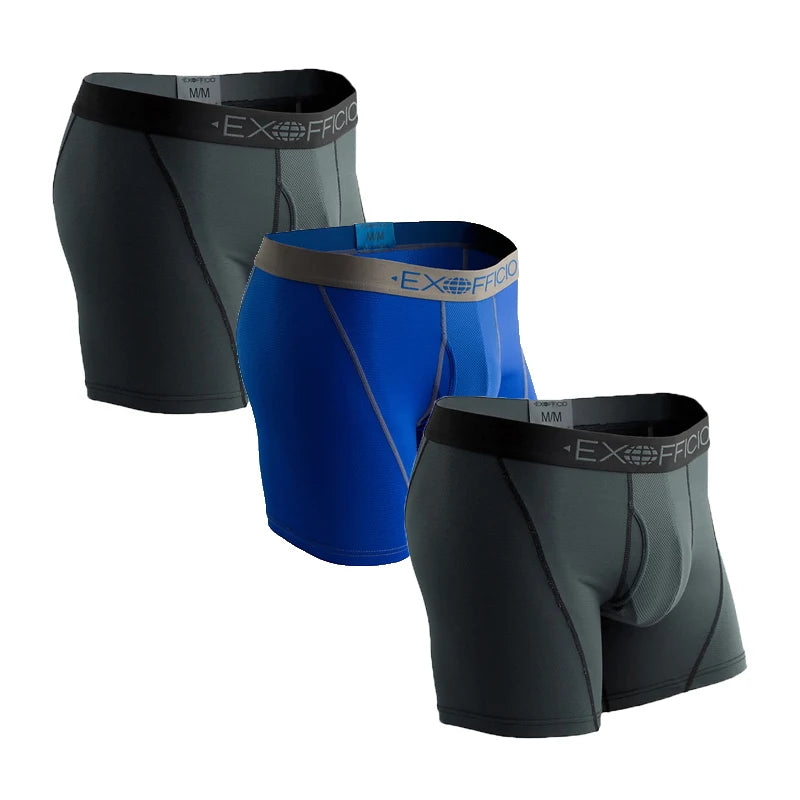 3er-Pack Exofficio Herren-Unterwäsche-Boxershorts mit Fliegen, Herren-Mesh, 15,2 cm, Boxershorts, Unterwäsche, Sport-Boxershorts, leicht, bequem