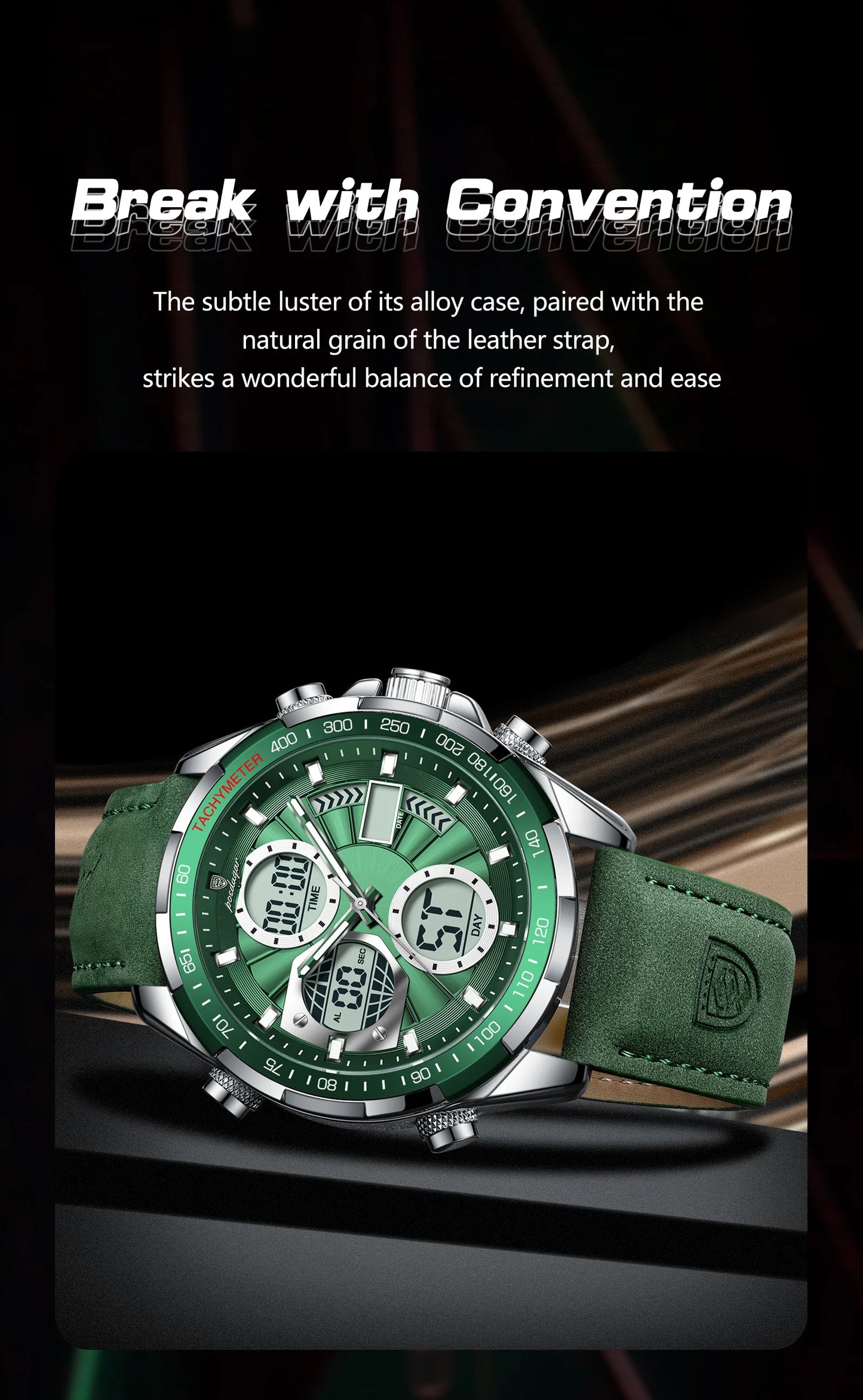 POEDAGAR LED Luxury Men Watch Luminous Week Date Dual Time Display Digital Man Clock Alarm Electronic Men's Quartz Watches Reloj.