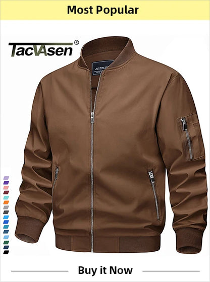 TACVASEN Stand Collar Lightweight Puffer Jackets Mens Quilted Jacket Water Resistant Ripstop Down Insulated Windbreaker Coats