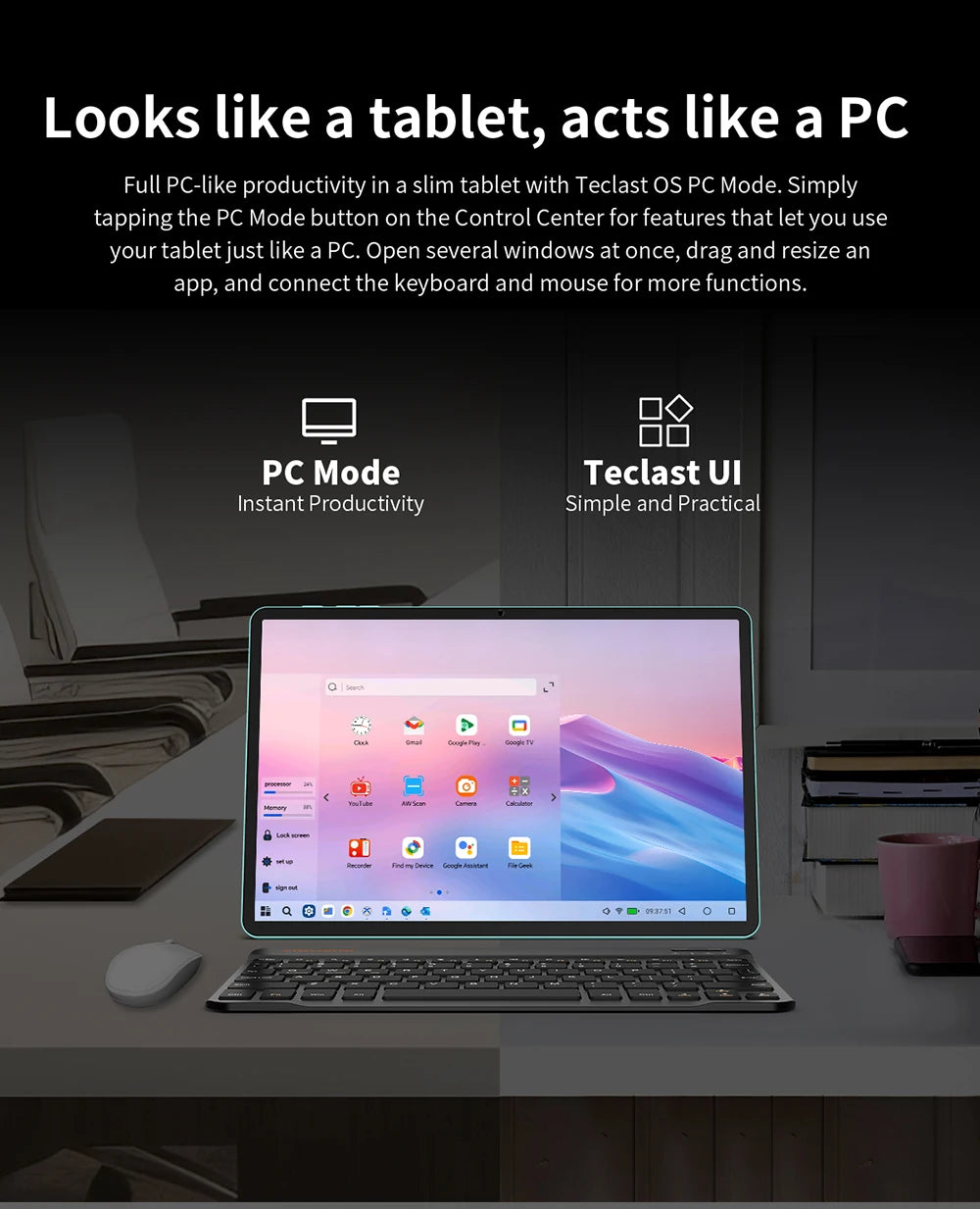 【New】 Android 15 Tablet Teclast P50AI 11 inch Screen 90Hz AllWinner A733-AI Octa-Core (6GB + 10GB )Max.16GBGB RAM 128GB LPDDR5 Wifi-6 7000mAh AI Tablet PC.