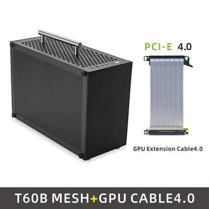 METALFISH T60 Mini ITX Black Case 9L Gaming Computer Chassis Compact transparent PC Support SFX PSU/300mm GPU