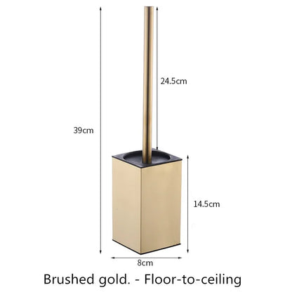 Toilettenbürstenhalter, Wandmontage, Badezimmer-Reinigungsbürste, Toilettenbürsten für die Reinigung von Stauraum, Edelstahl, Schwarz, Gold
