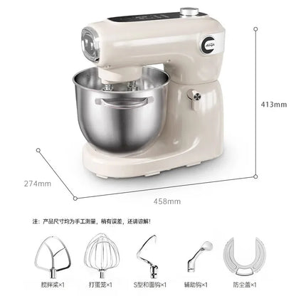 Premium Food Mixer with Dual Blades, Automatic Kneading Large Touchscreen and DC Motor for Quiet Operation 220V