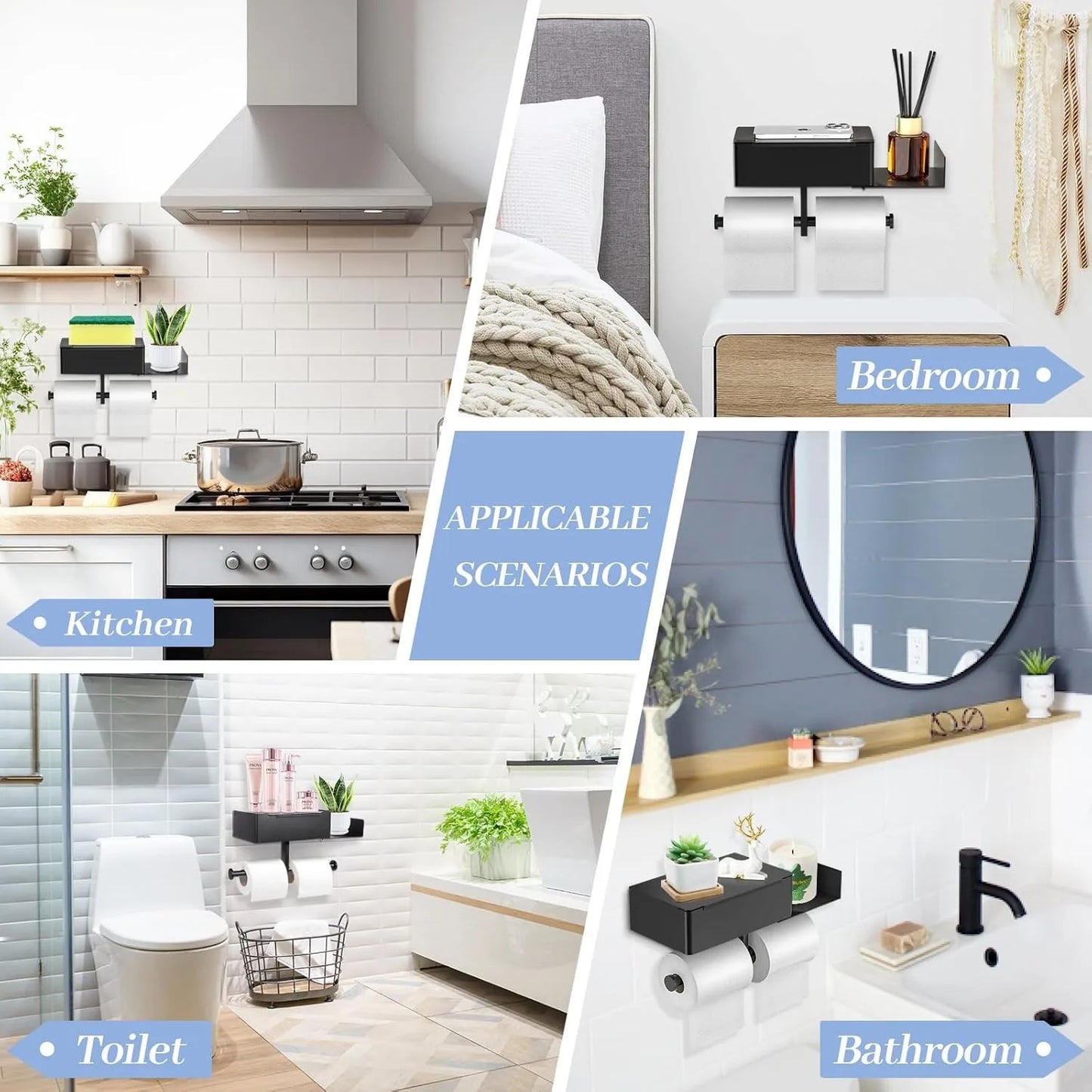 Toilettenpapierhalter mit Ablage  Papierbox aus Edelstahl  Wandmontierter Wischtuchhalter für Badezimmer  Spülbarer Aufbewahrungshalter für Feuchttücher