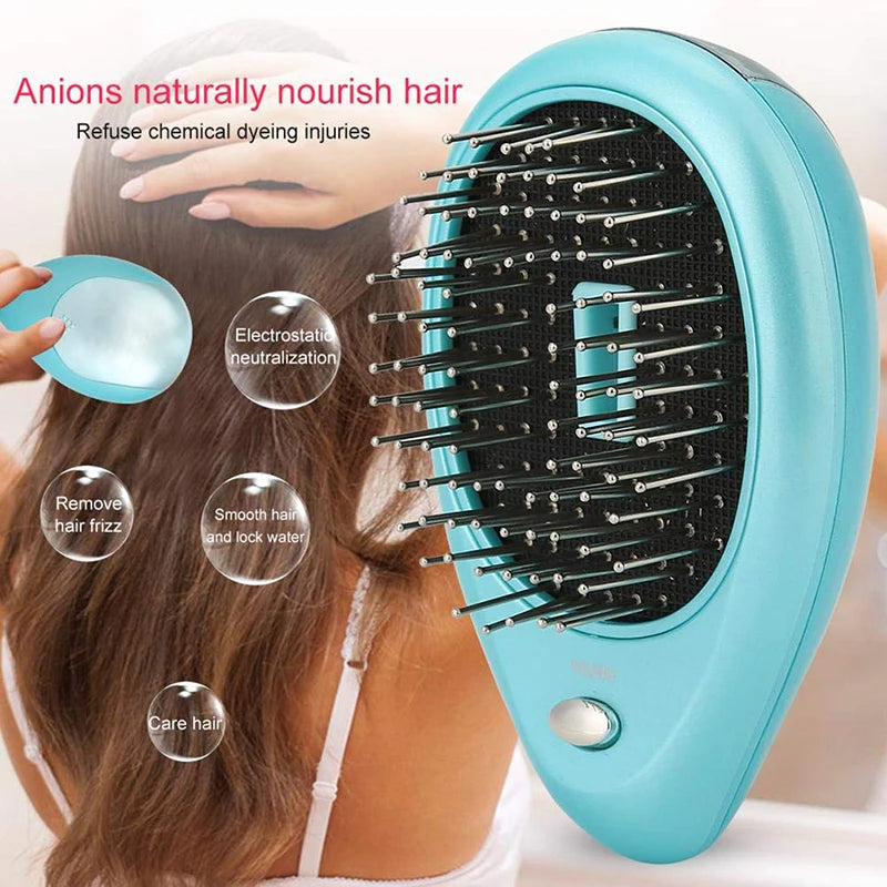 Bestselling Electric Negative Ion Massage Comb Portable Battery Style Hair Comb For Massaging Scalps And Clearing Acupoints.