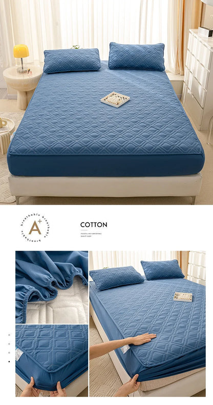 Waterproof Mattress Cover Cartoon Style Bed Covers Quilted Fitted Sheet постельное белье Thickened Bedspread(No Pillowcase)