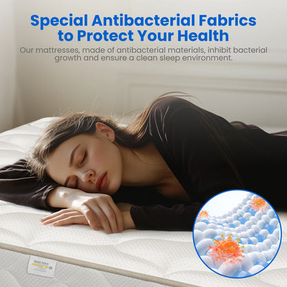 Daccormax-Matratze 90 x 200, Taschenfederkernmatratze 22 cm, ergonomisches Design, 7 Zonen, antiallergische Matratze mit waschbarem Bezug