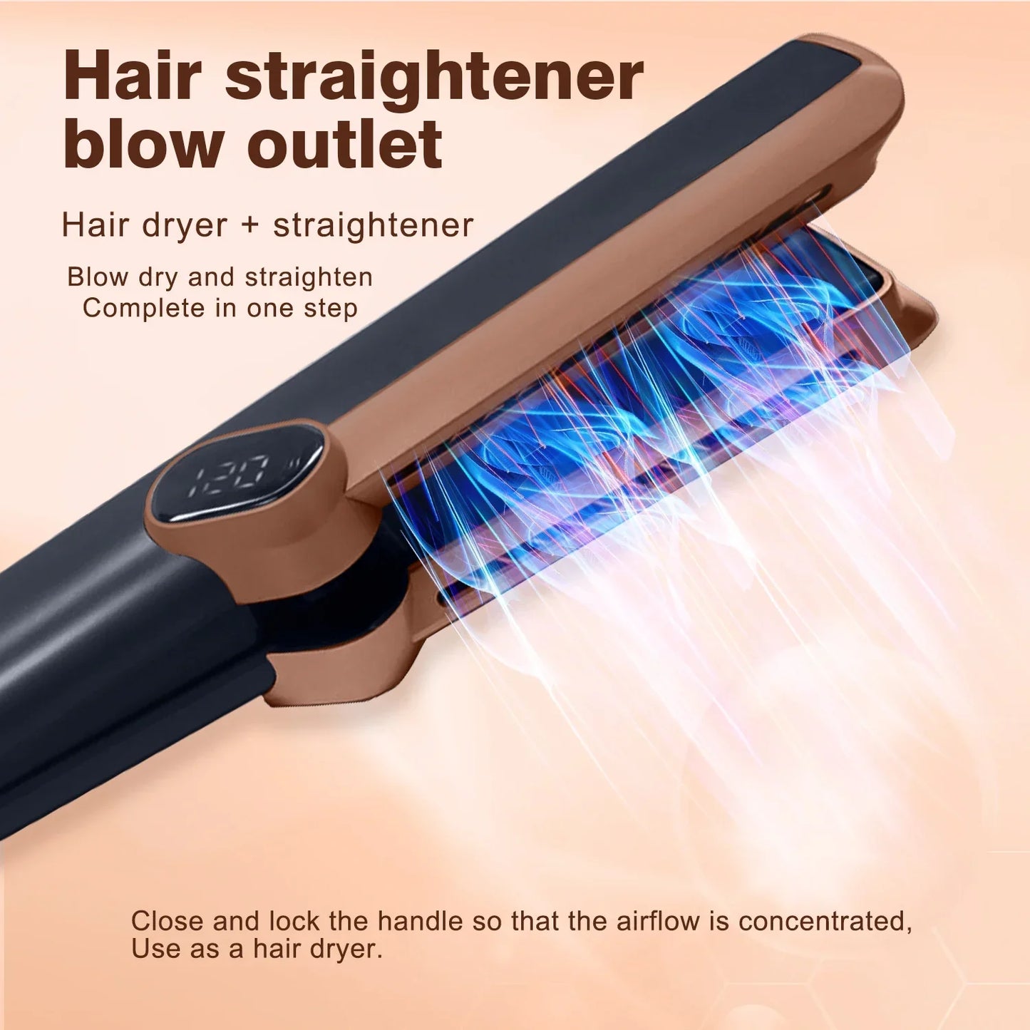 2 in 1 Hair Straightener Hair Dryer Dry Air Negative Ion Wet & Dry Straightener Air Wrapped Negative Ion Portable straightener