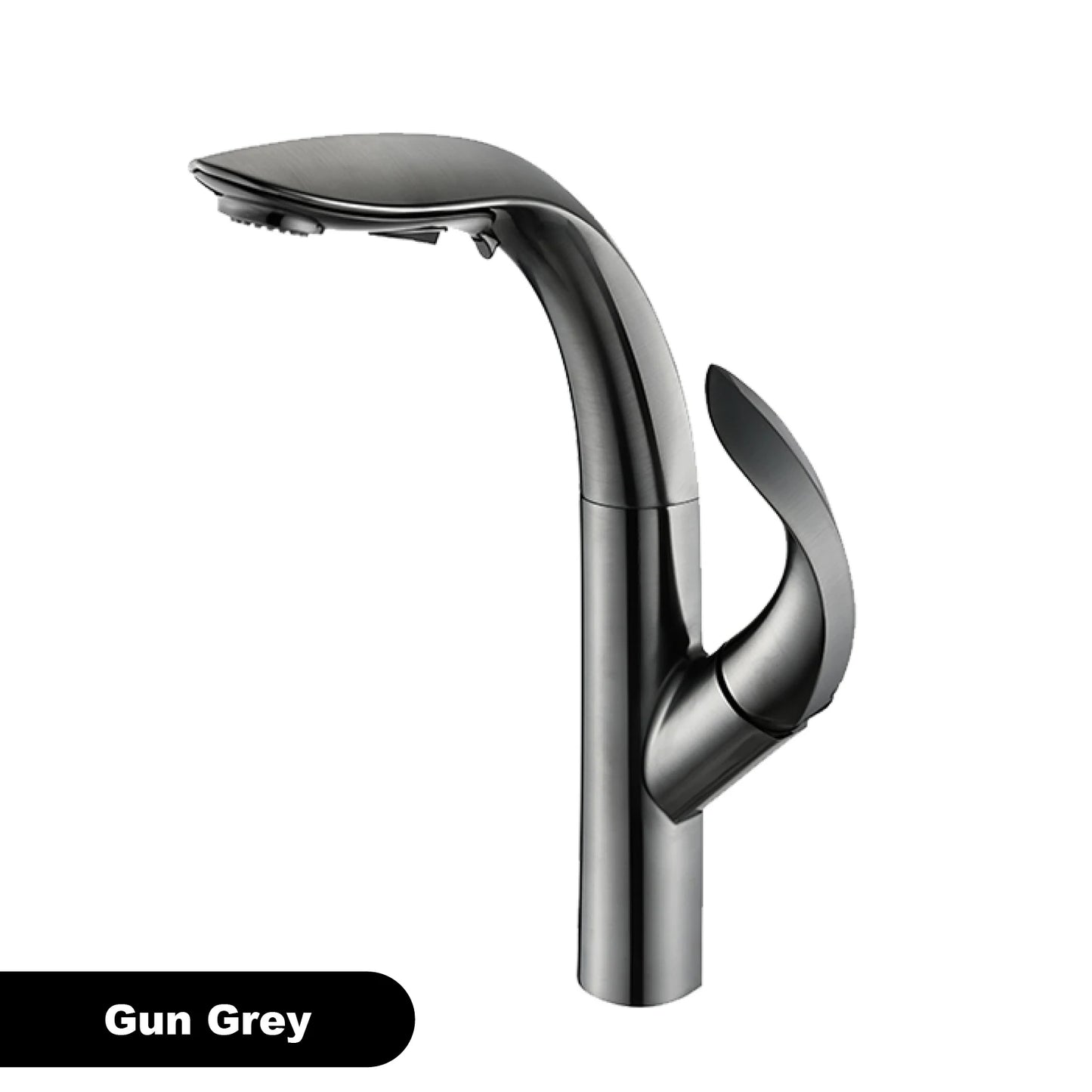 Luxury brass gold touch switch kitchen faucet pull-out design 1 hole single handle hot and cold water sink 2 function Mixer