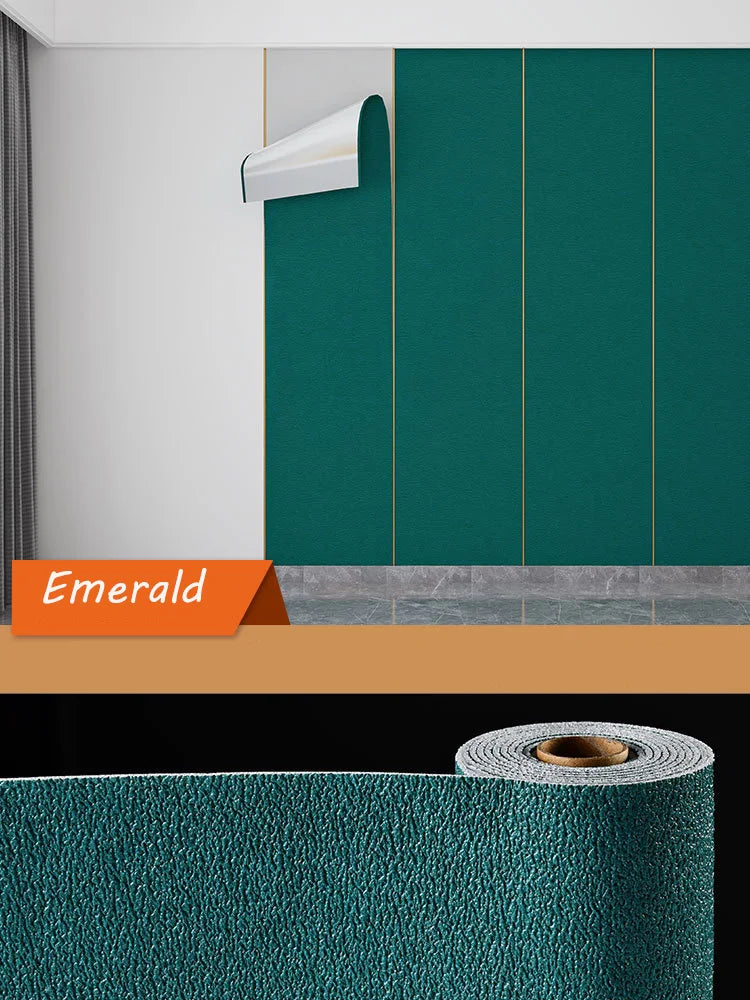 Selbstklebende Kieselalgen-Schlamm-Tapete, verdickter TV-Hintergrund, Leinen-Tapete, Schlafzimmer, Renovierung, Heimdekoration, XPE-Schaum-Wandaufkleber