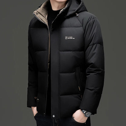 Top Grade Designer New Brand Men Parka Jacket Thick Casual Fashion Hooded Cropped Windbreaker Quilted Bubble Coats  Mens Clothes