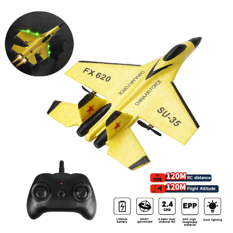 RC Foam Aircraft SU-35 Plane 2.4G Radio Control Glider Remote Control Fighter Plane Glider Airplane Foam Boys Toys for Children.