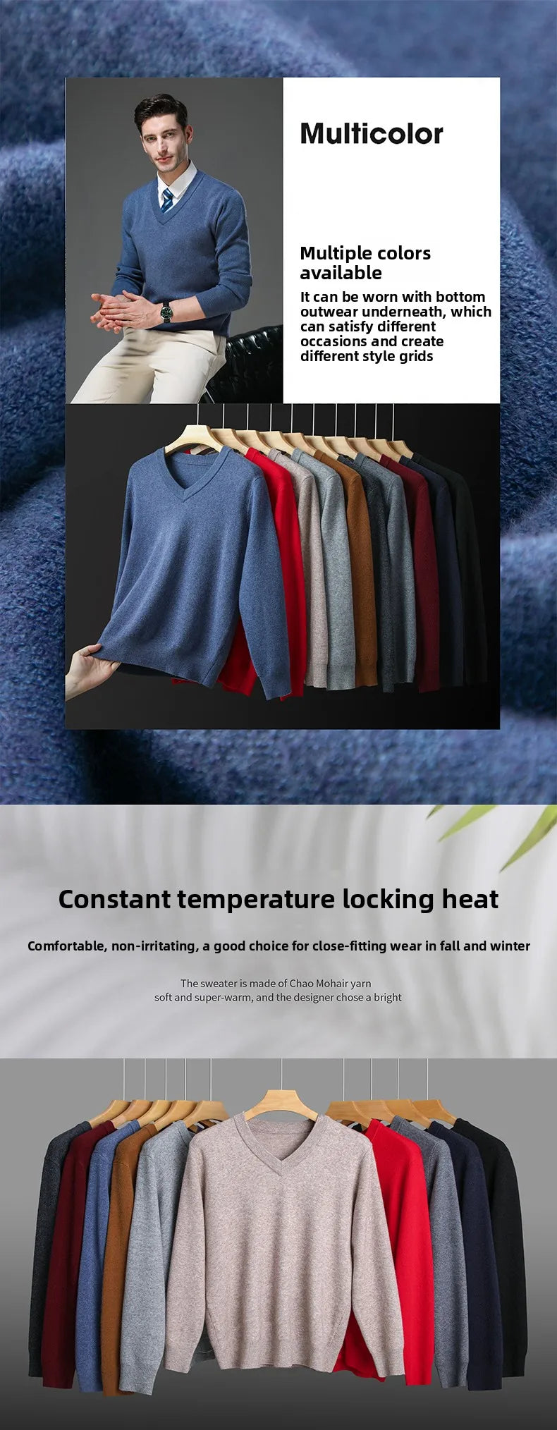 Top Grade Thick Anti-Pilling New Fashion Brand Autum Winter Knit Pullover Men Slim Fit Sweater Business Casual Woolen Jumper.