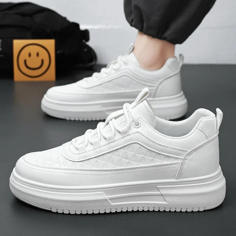 Fashion White Men Casual Sneakers Outdoor Platform Runing Shoes Breathable Mens Sport Shoes Light Walking Shoes Tennis Shoes.