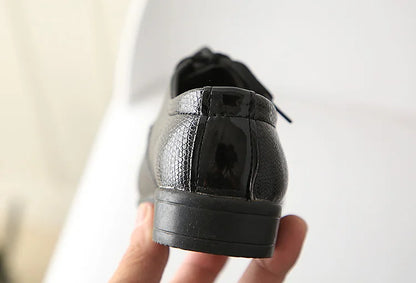 Iawesome Boys Leather Shoes Kids Flats Lace-up Children's Wedding Shoes For Toddlers Boy Big Boys Fashion For Performance