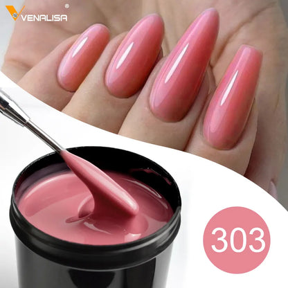 Venalisa Brand 225g Extension French Acrylic Gel Soak Off LED Camouflage Color Hard Jelly Fast Dry Nail Building Extend Gum Gel.