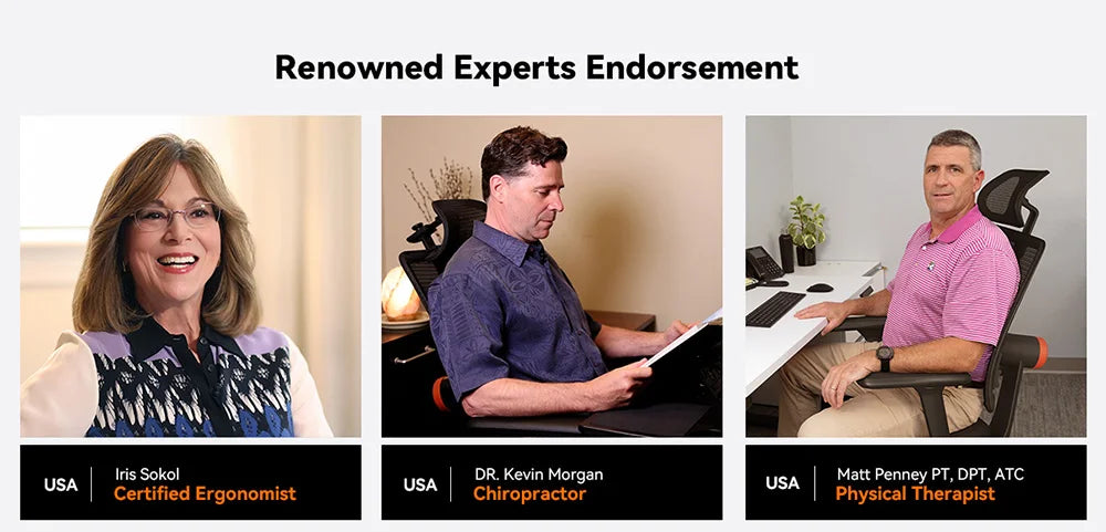 NEWTRAL MagicH-BP Ergonomischer Stuhl mit Fußstütze, automatisch ausgestellte Rückenlehne, adaptive Unterrückenstütze, verstellbare Armlehne, Kopfstütze