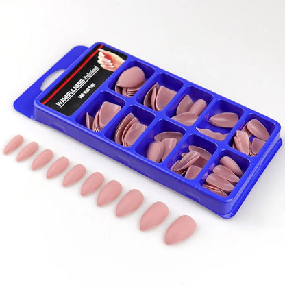 Long Matte Nails Beauty Nails Cute Stiletto Nails Long Pointy 100pcs/Box  Matte Black Stiletto Nails - Full Set  Edgy Black N