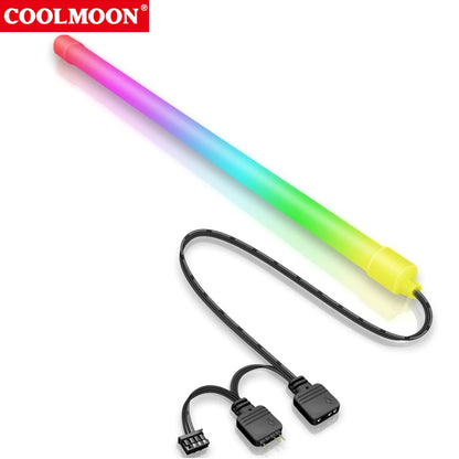 COOLMOON ARGB LED Strip Light 5V 3Pin/Small 4Pin Diamond Magnetic Colorful Atmosphere DIY Lamp Bar for PC Computer Case Chassis.