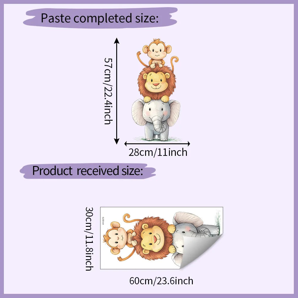 Cute Bear Moon Star Wall Stickers for Kids Rooms Girls Boys Baby Room Decoration Kawaii Cartoon Animal Nursery Wallpaper Vinyl