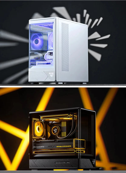 JONSBO D200 MATX Case (Column-Free Curved Sea View/240 Radiator/ATX Power Supply/Digital Display/Type-C Gen2 10Gbps+)