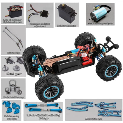 WLtoys  F21A 1:10 80KM/H RC Car 4WD 2.4G Metal Undercarriage Brushless Motor Remote Control High Speed Drift Monster Truck Toy