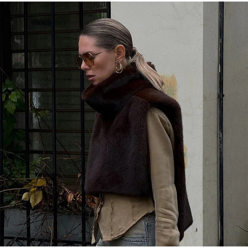 Schwarz Luxus Faux Pelzmantel Frauen Mode Oansatz Langarm Flauschigen Lose Jacke 2025, Winter Dame Verdicken Warme Straße Outwear