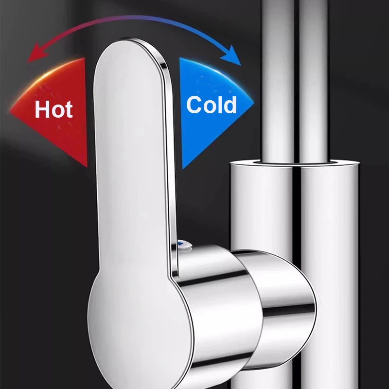 Kitchen Sink Faucet Wash basin Faucet Single Handle Stainless Steel Hot And Cold Mixer Water Tap Deck Mounted Bathroom Faucet