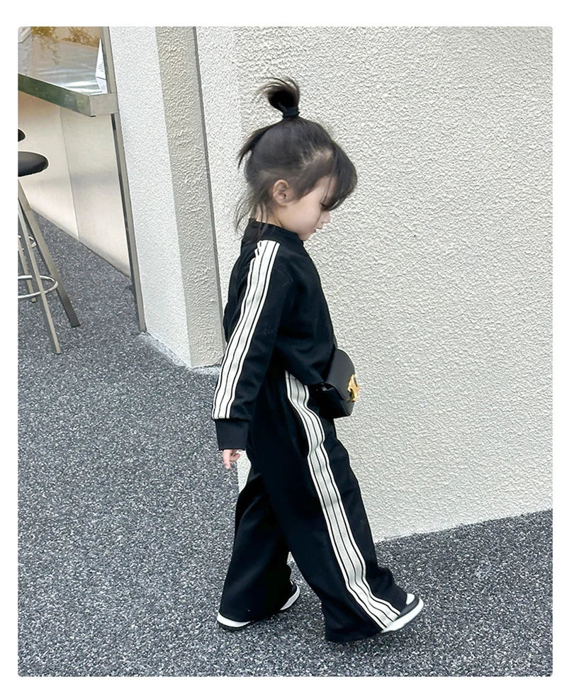 Girls Spring Sets Toddler New Autumn Sports Casual Suits Kids Long-sleeved Jacket+Pants 2Pcs Outfits Children Loose Clothing Set