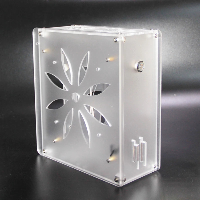 Mini itx computer case Acrylic frosted transparent chassis Personalized key cap switch design supports  Graphics network card.