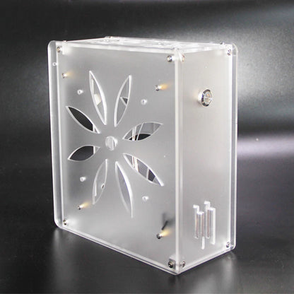 Mini itx computer case Acrylic frosted transparent chassis Personalized key cap switch design supports  Graphics network card.