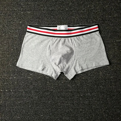 3pcstopmen's Baumwolle Boxer Unterwäsche Herrenmode Streifen gürtel einfarbige Unterhose ultra weiche bequeme Atem männliche Höschen Shorts