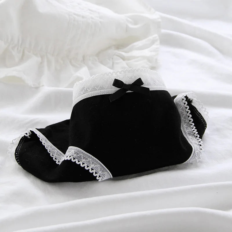 3Pcs/set Women Sexy Cotton Panties Underwear Seamless Soft Briefs Skin-Friendly Female Lingerie Mid-waist Black Underpants.