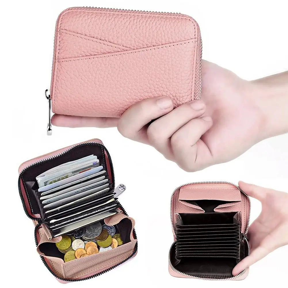 Multi-Pocket Portable PU Leather Wallet Japanese Wallet Coin Bags Multi-Card Slot ID Card Holder Coin Zipper Purse For Women.