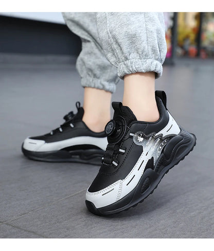 Boys Anti-Slip Waterproof Leather Running Shoes Outdoor Sports Walking Shoes Comfort Kids Sneakers For Autumn Winter 5-16 Years