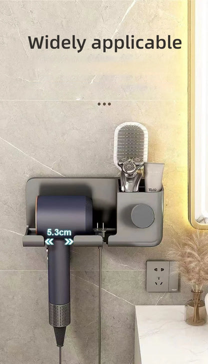An der Wand montierte stanzfreie Toilette Haartrockner Rack Badezimmer Haartrockner Lagerregal Haartrockner Halterung Badezimmerzubehör ﻿